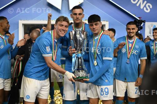 Napoli Lorenzo Lucca Napoli Giuseppe Ambrosino match between  Napoli 2-0 Bolognaat  Al -Awwal match between  Napoli 2-0 Bolognaat  Al -Awwal Stadium Riyad, Saudi Arabia 