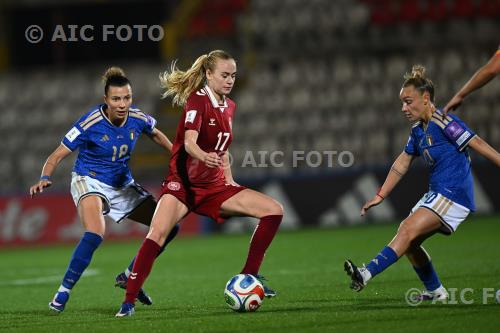 Italy Kathrine Moller Kuhl Denmark Women Giada Greggi Romeo Menti match between  Italy Women 1-1 Denmark Women Vicenza, Italy. 