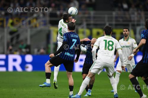 Roma Piotr Zielinski Inter Federico Dimarco Giuseppe Meazza match between   Inter 5-2 Roma Milano, Italy 