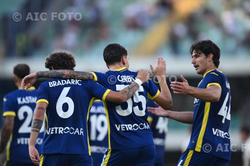 Hellas Verona Salvatore Cerbone Hellas Verona Edoardo Iannoni Marcantonio Bentegodi match between    Hellas Verona 5-0 Arezzo Verona, Italy 